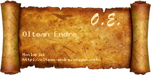 Oltean Endre névjegykártya
